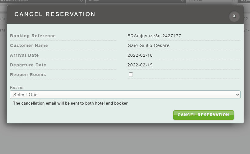 How to cancel a booking